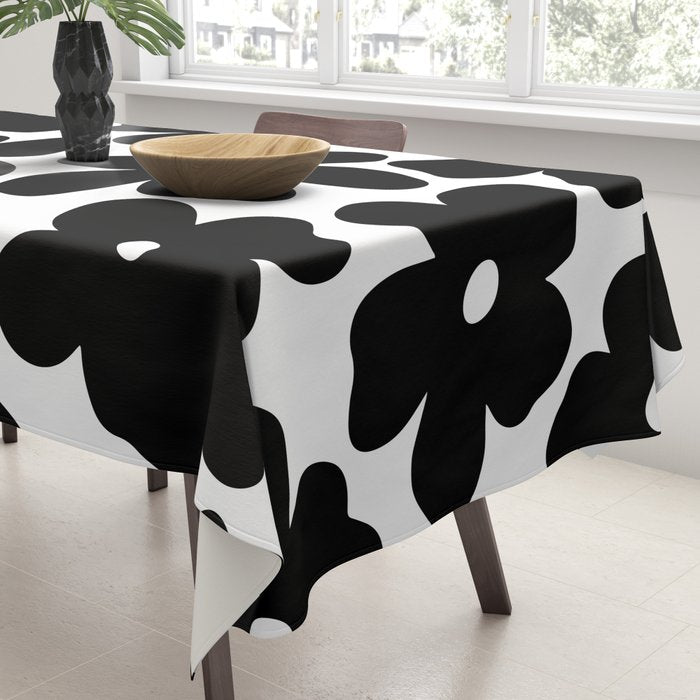Black & White Flower - 70's Daisies Tablecloth Gallery Image 3