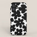 Black & White Flower - 70's Daisies iPhone Case Gallery Image 1