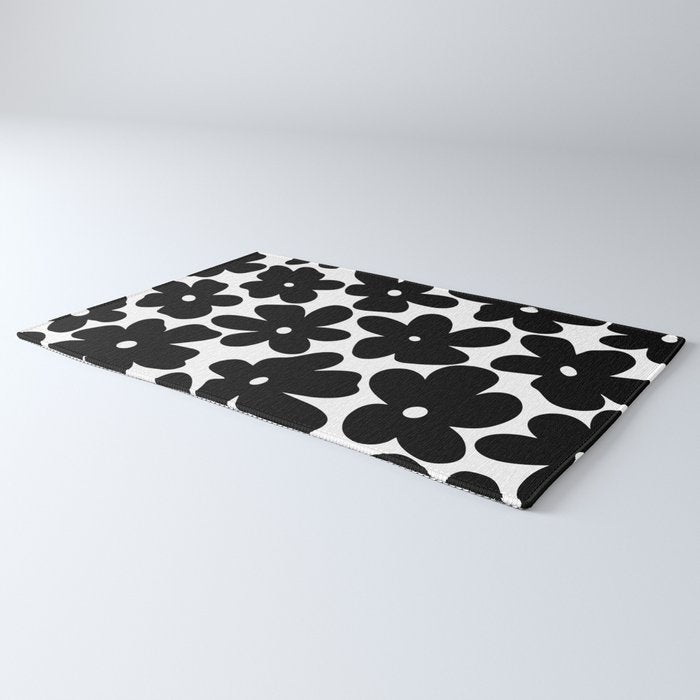 Black & White Flower - 70's Daisies Rug Gallery Image 3