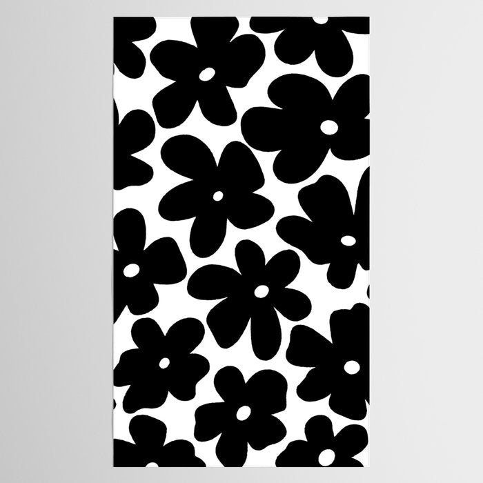 Black & White Flower - 70's Daisies Tablecloth Gallery Image 2