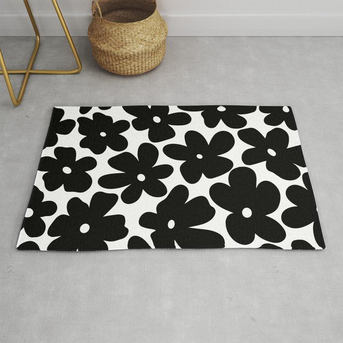 Black & White Flower - 70's Daisies Rug Gallery Image 1