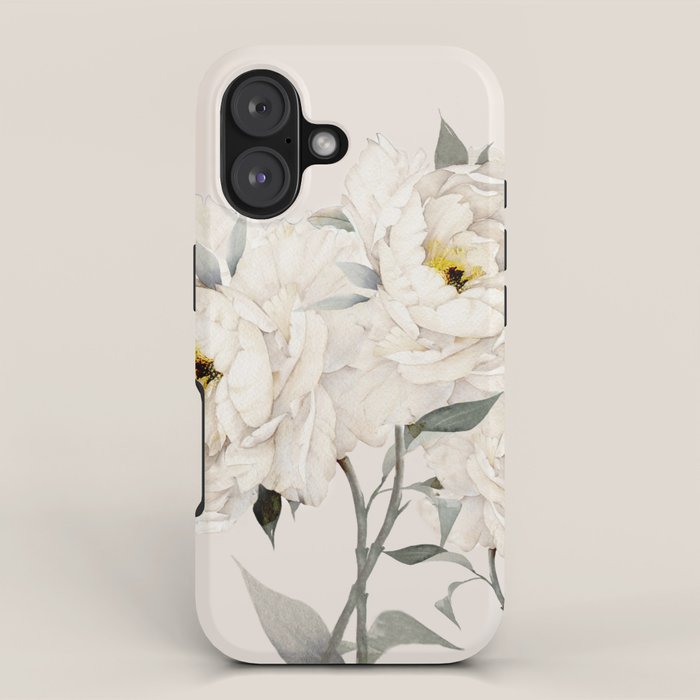 White Peonies iPhone Case Gallery Image 1