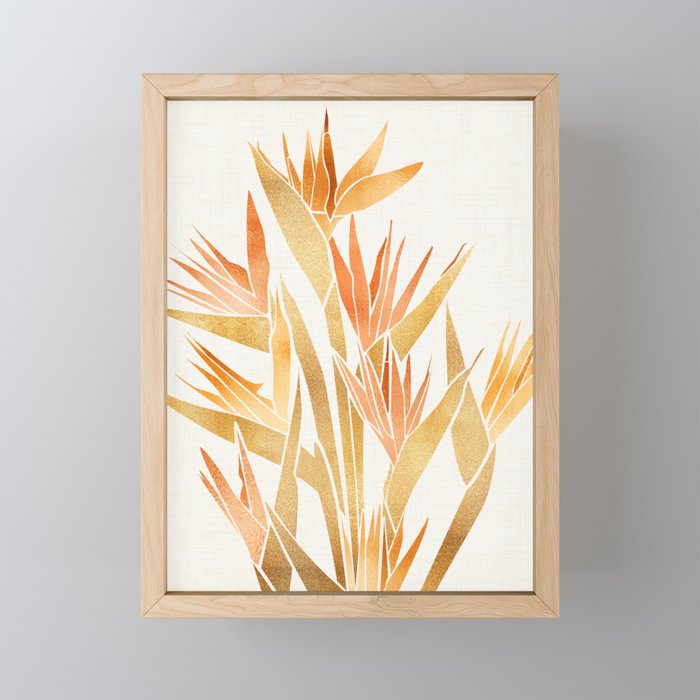 Metallic Gold Bird of Paradise Mini Art Print Gallery Image 1
