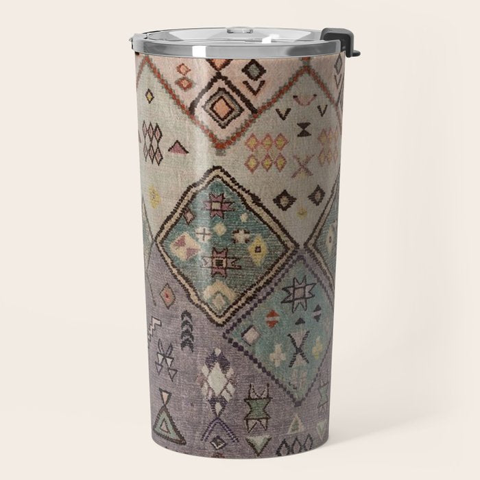 Traditional Vintage Moroccan Rug Travel Mug Gallery Image 2