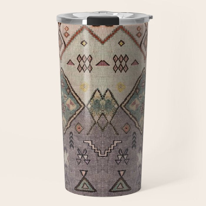 Traditional Vintage Moroccan Rug Travel Mug Gallery Image 1