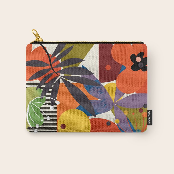 mid century minimal floral Carry All Pouch Gallery Image 1