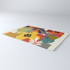 mid century minimal floral Rug Gallery Image 3