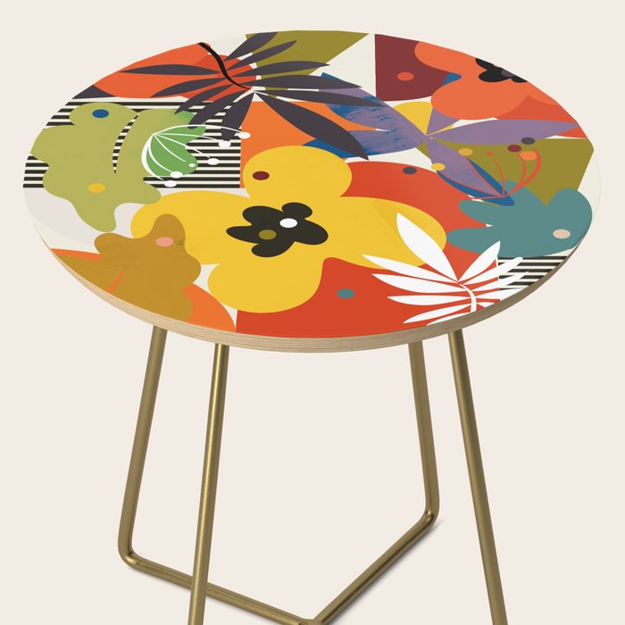 mid century minimal floral Side Table Gallery Image 2