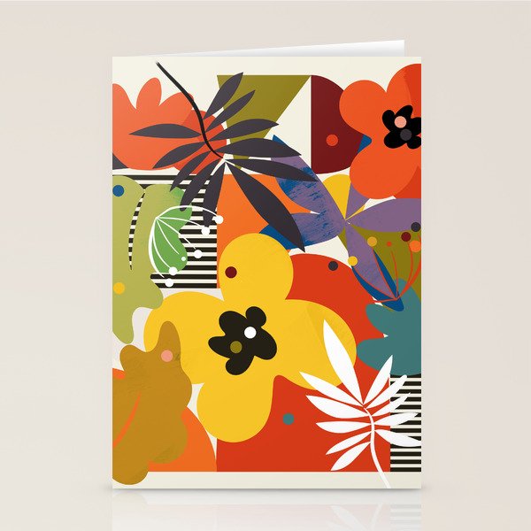 mid century minimal floral Stationery Card Gallery Image 1