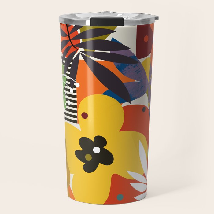 mid century minimal floral Travel Mug Gallery Image 1