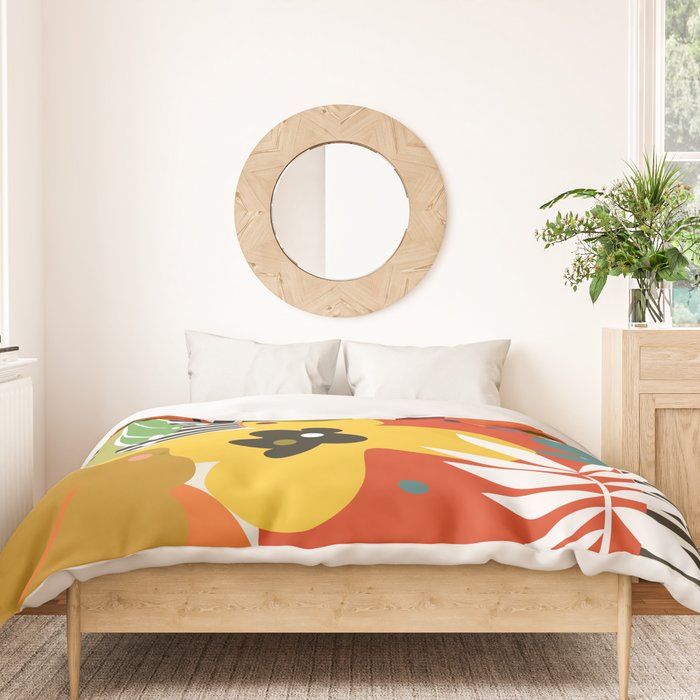 mid century minimal floral Duvet Cover Gallery Image 3