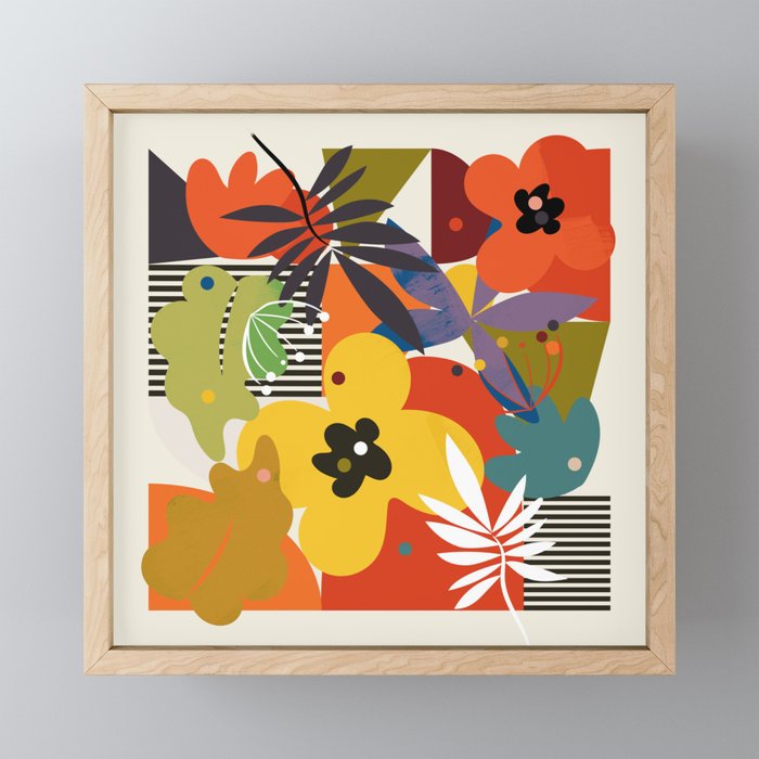 mid century minimal floral Mini Art Print Gallery Image 1