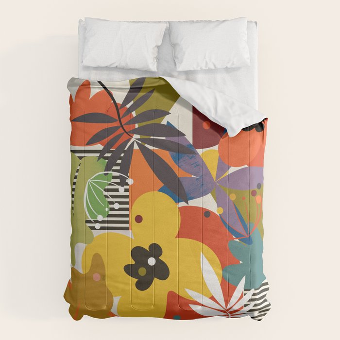 mid century minimal floral Comforter Gallery Image 6