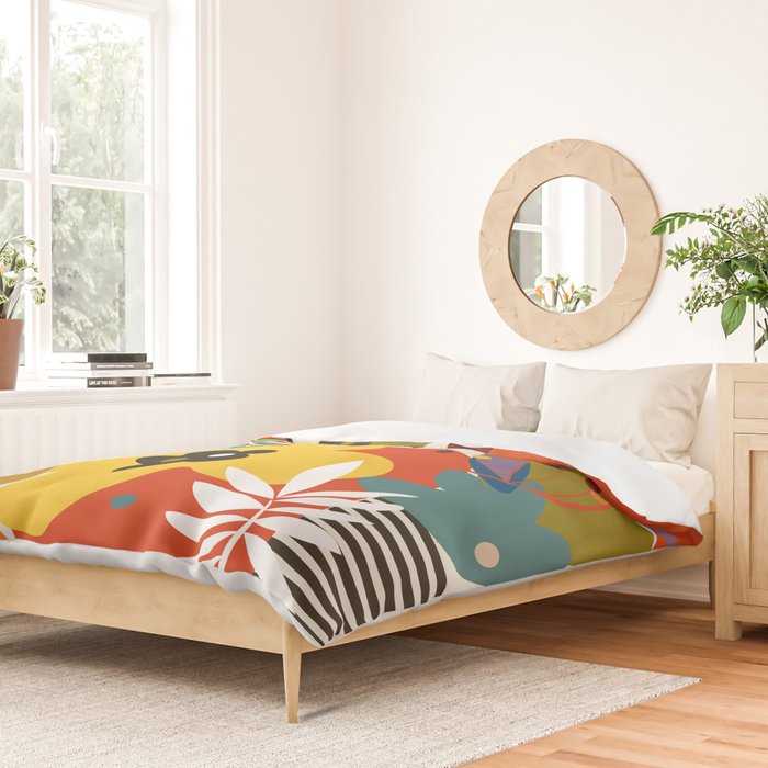 mid century minimal floral Duvet Cover Gallery Image 2