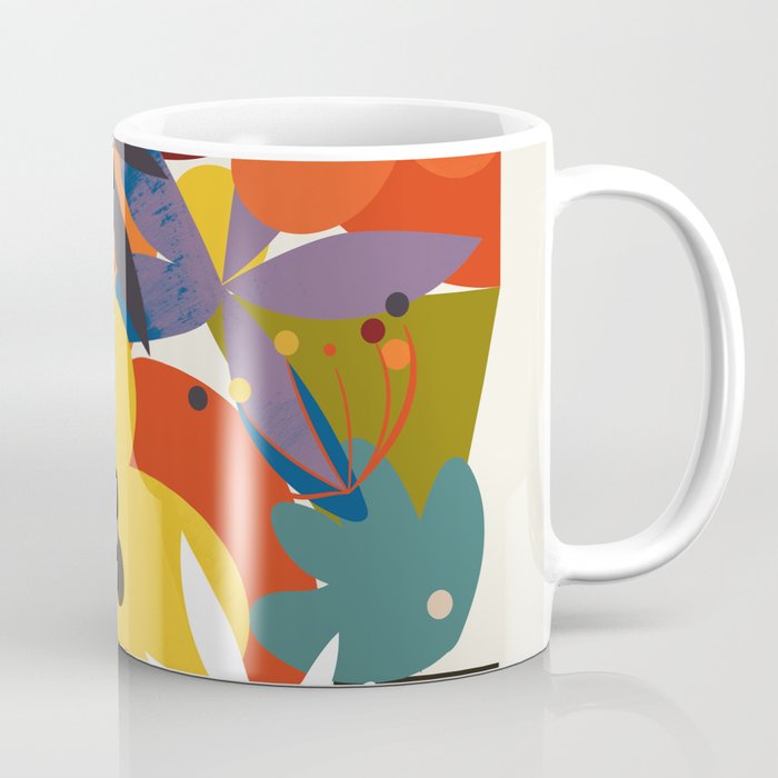 mid century minimal floral Coffee Mug Gallery Image 1