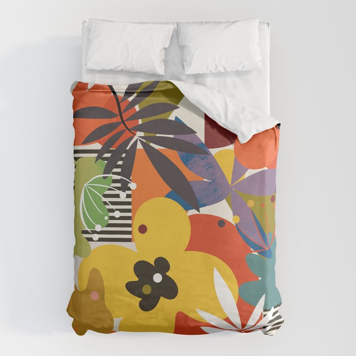 mid century minimal floral Duvet Cover Gallery Image 6