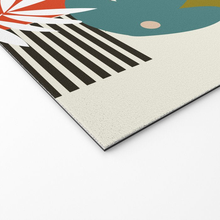 mid century minimal floral Welcome Mat Gallery Image 2