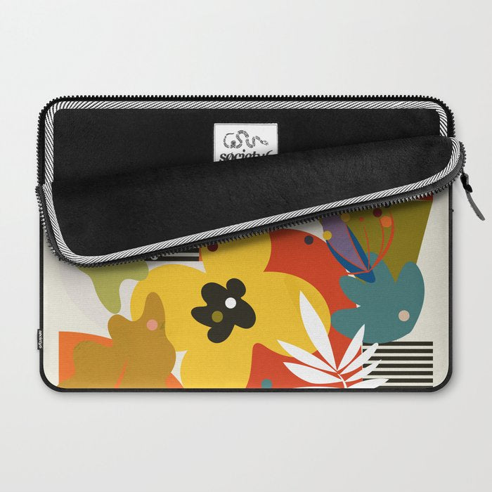 mid century minimal floral Laptop Sleeve Gallery Image 2