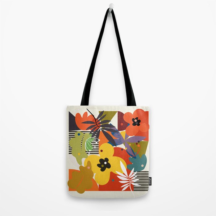 mid century minimal floral Tote Bag Gallery Image 2
