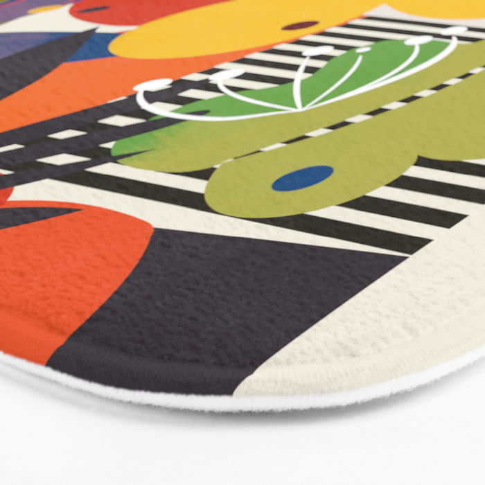 mid century minimal floral Bath Mat Gallery Image 3