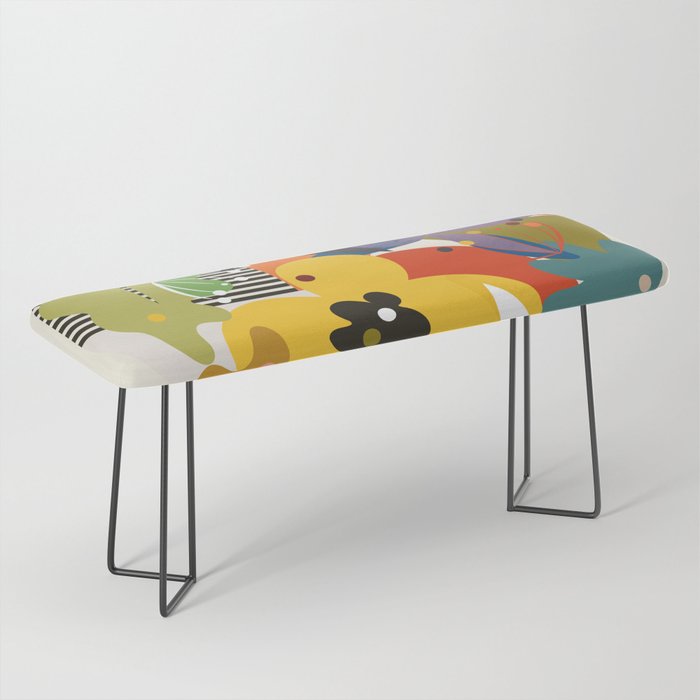 mid century minimal floral Bench Gallery Image 1