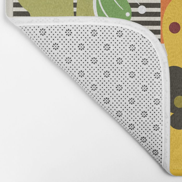 mid century minimal floral Bath Mat Gallery Image 2