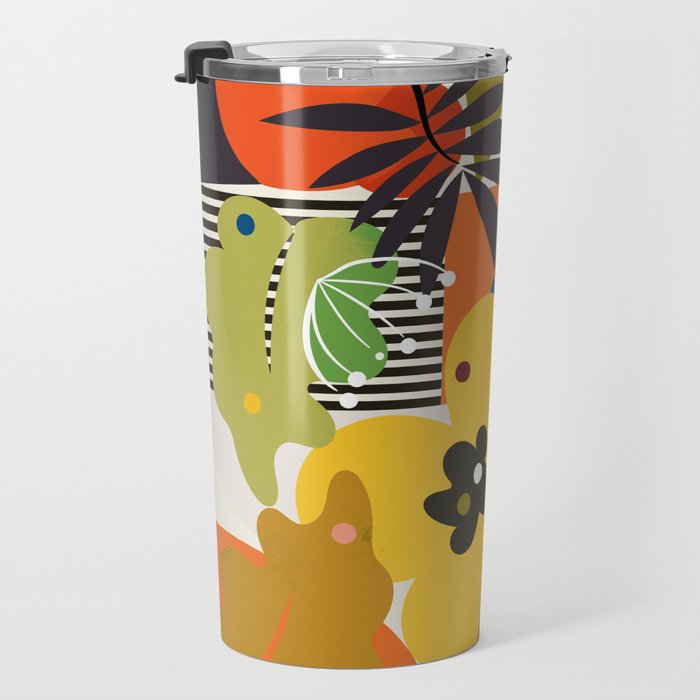 mid century minimal floral Travel Mug Gallery Image 3