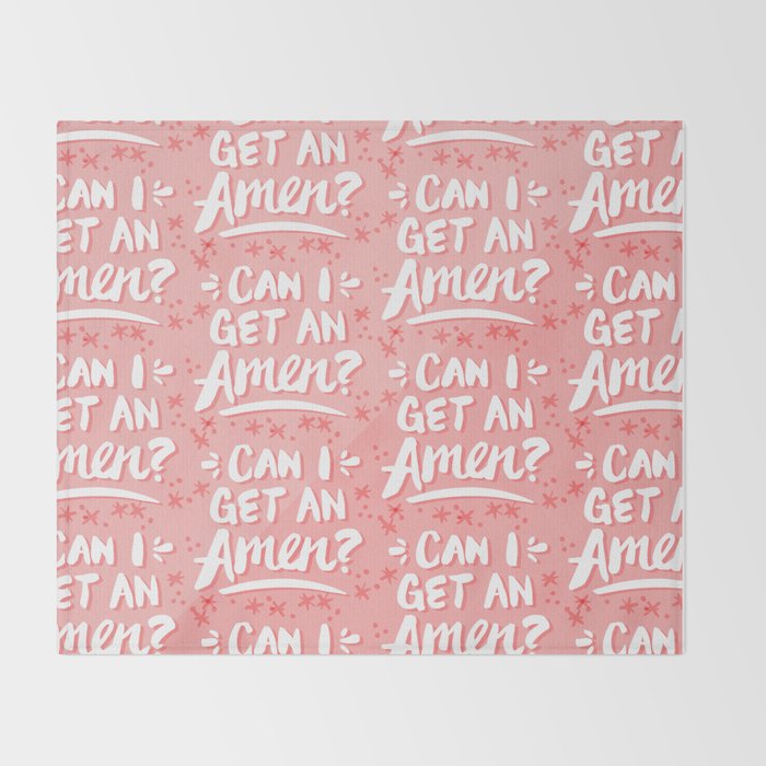Can I Get An Amen? - Blush Pink Palette Throw Blanket Gallery Image 2