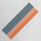 Navy Blue Orange Stripes Yoga Mat Gallery Image 1