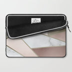 Geometric Art, Rose Gold, Blush Pink, Marble Prints Laptop Sleeve Gallery Image 2