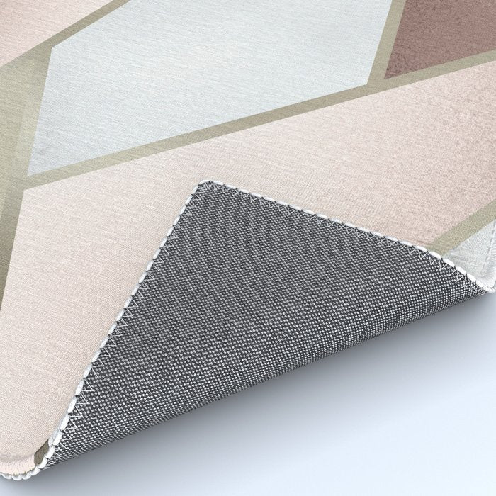 Geometric Art, Rose Gold, Blush Pink, Marble Prints Rug Gallery Image 4