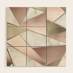Geometric Art, Rose Gold, Blush Pink, Marble Prints Wood Wall Art Gallery Image 1