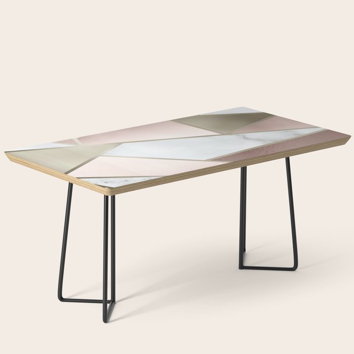 Geometric Art, Rose Gold, Blush Pink, Marble Prints Coffee Table Gallery Image 1