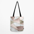 Geometric Art, Rose Gold, Blush Pink, Marble Prints Tote Bag Gallery Image 2