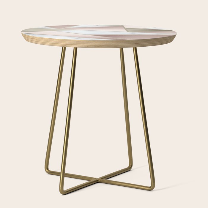 Geometric Art, Rose Gold, Blush Pink, Marble Prints Side Table Gallery Image 1