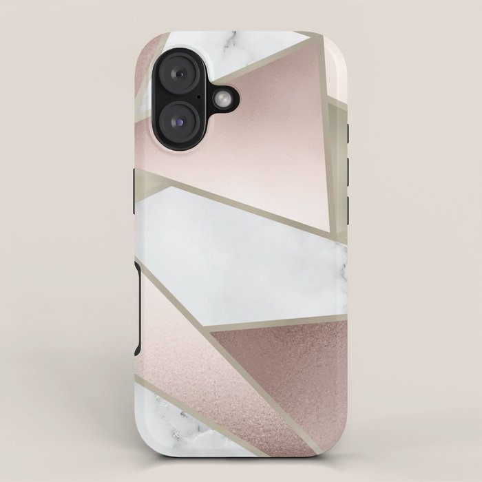 Geometric Art, Rose Gold, Blush Pink, Marble Prints iPhone Case Gallery Image 1