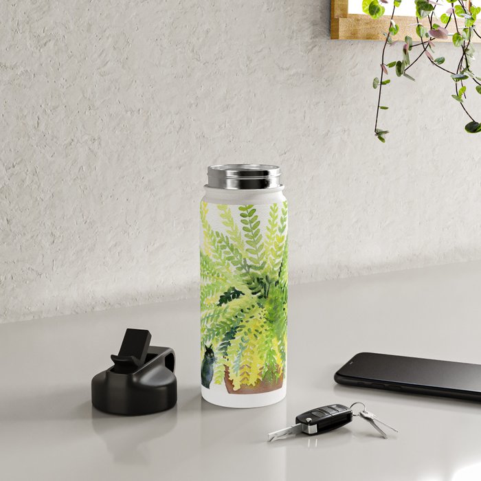 Cat and Fern Water Bottle Gallery Image 4