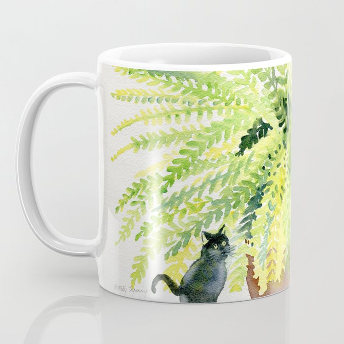 Cat and Fern Coffee Mug Gallery Image 3