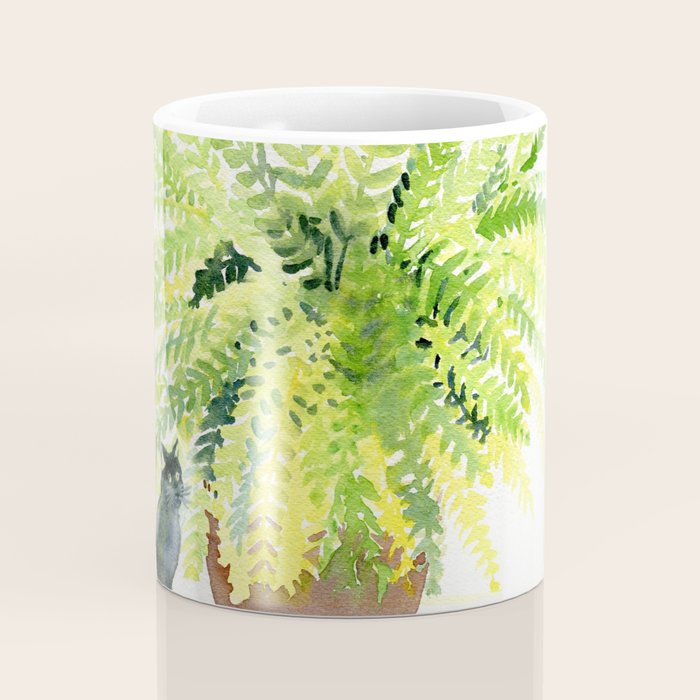Cat and Fern Coffee Mug Gallery Image 4