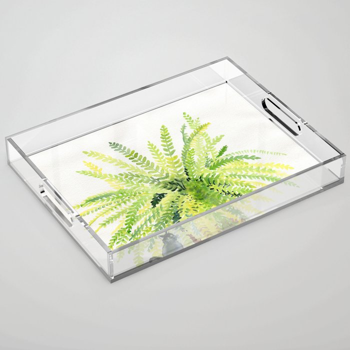 Cat and Fern Acrylic Tray Gallery Image 1