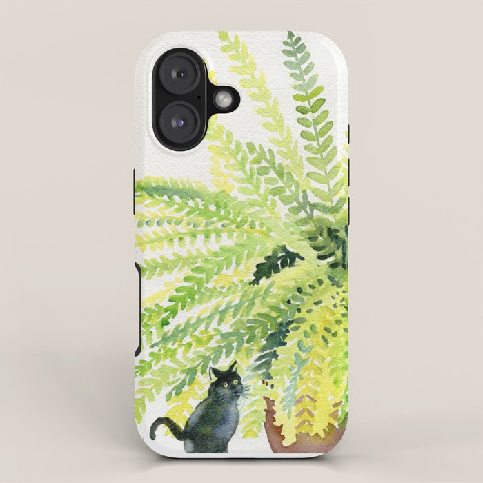 Cat and Fern iPhone Case Gallery Image 1