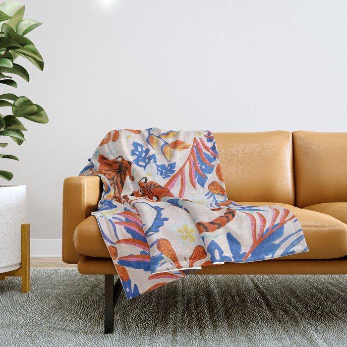 Tiger Swim Throw Blanket Gallery Image 1