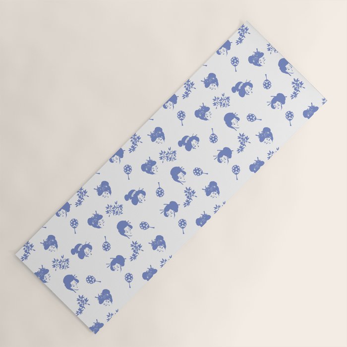 Light blue japanese pattern Yoga Mat Gallery Image 1