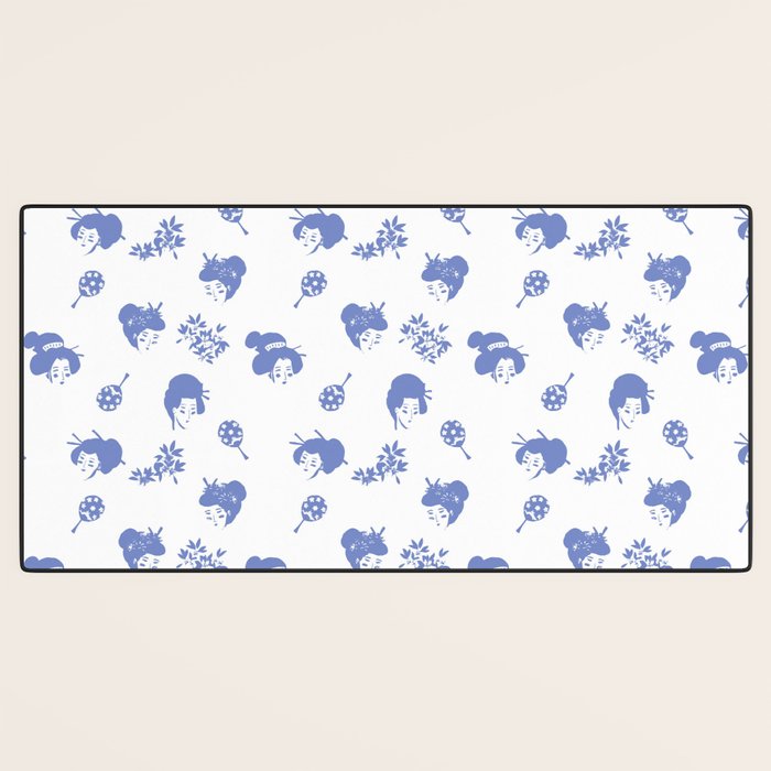 Light blue japanese pattern Desk Mat Gallery Image 3
