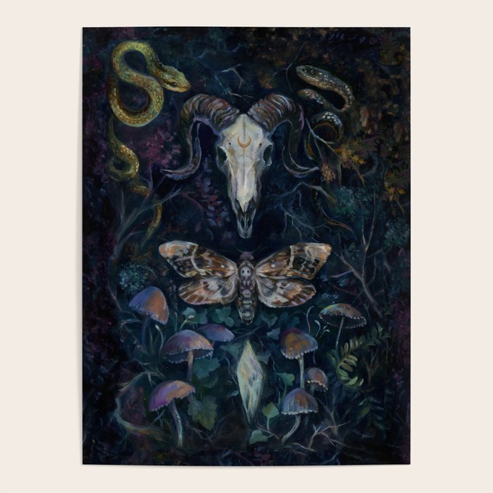 Death Moth Goat Skull Poster Gallery Image 1