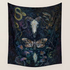 Death Moth Goat Skull Wall Tapestry Gallery Image 4