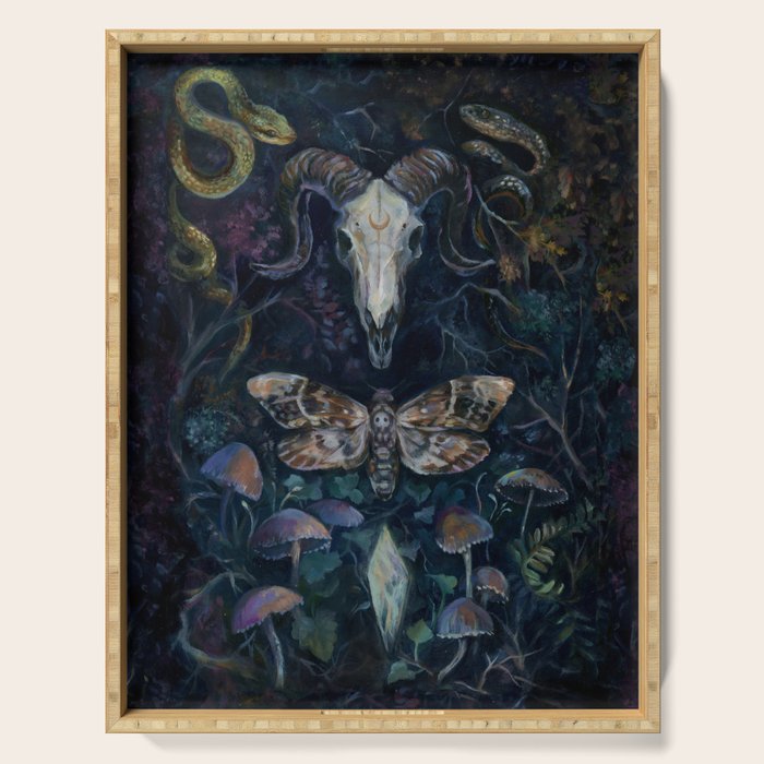Death Moth Goat Skull Serving Tray Gallery Image 1