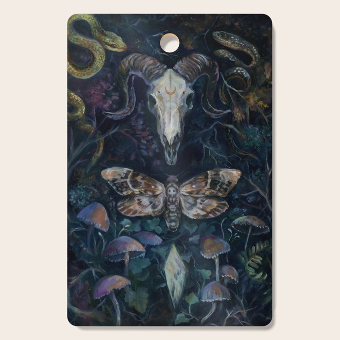 Death Moth Goat Skull Cutting Board Gallery Image 1
