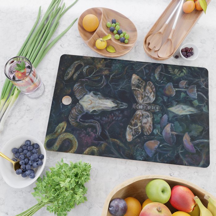Death Moth Goat Skull Cutting Board Gallery Image 2