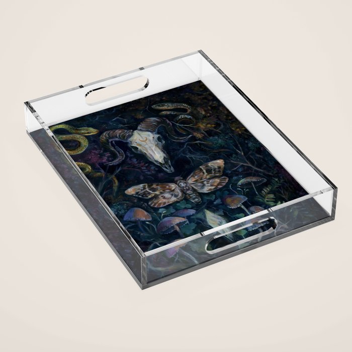 Death Moth Goat Skull Acrylic Tray Gallery Image 1